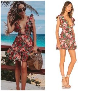 Majorelle Floral Mini Wrap Dress